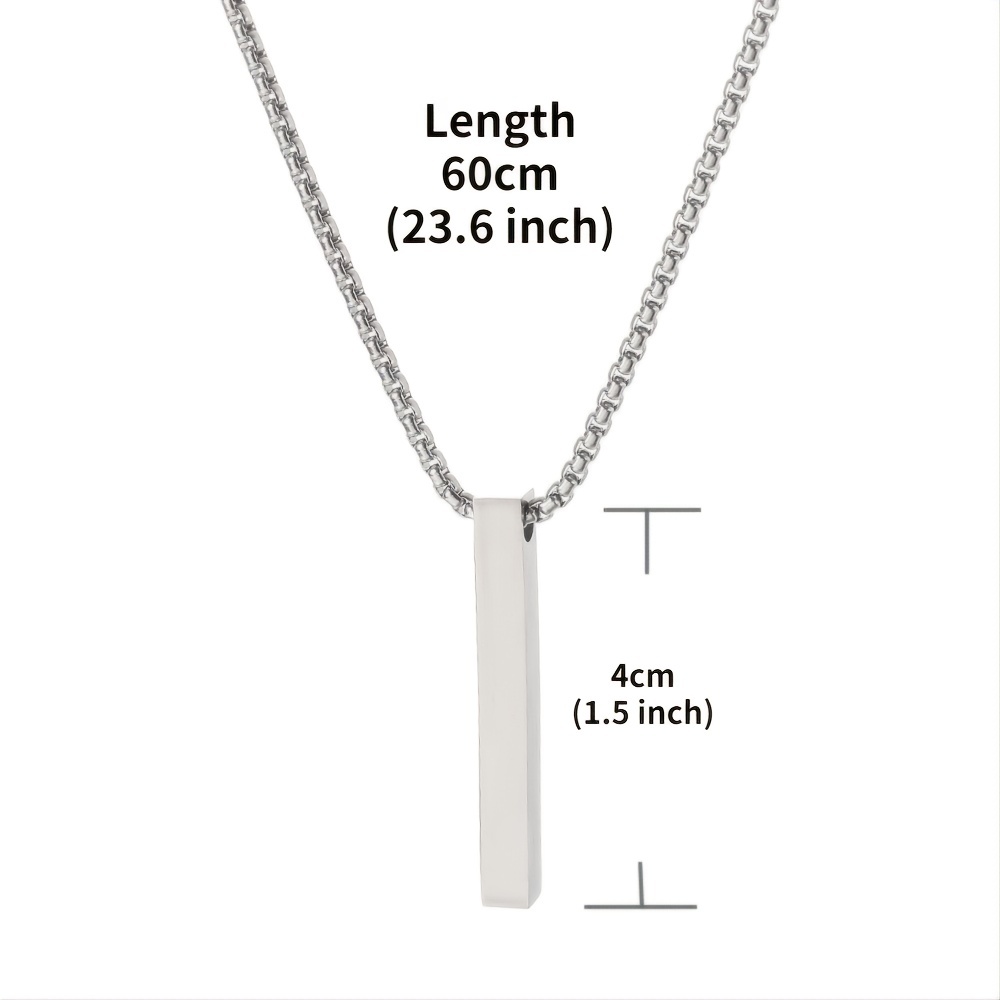 2pcs Women's Simple & Fashionable Stainless Steel Gold Chain Vertical Bar  Pendant Necklace
