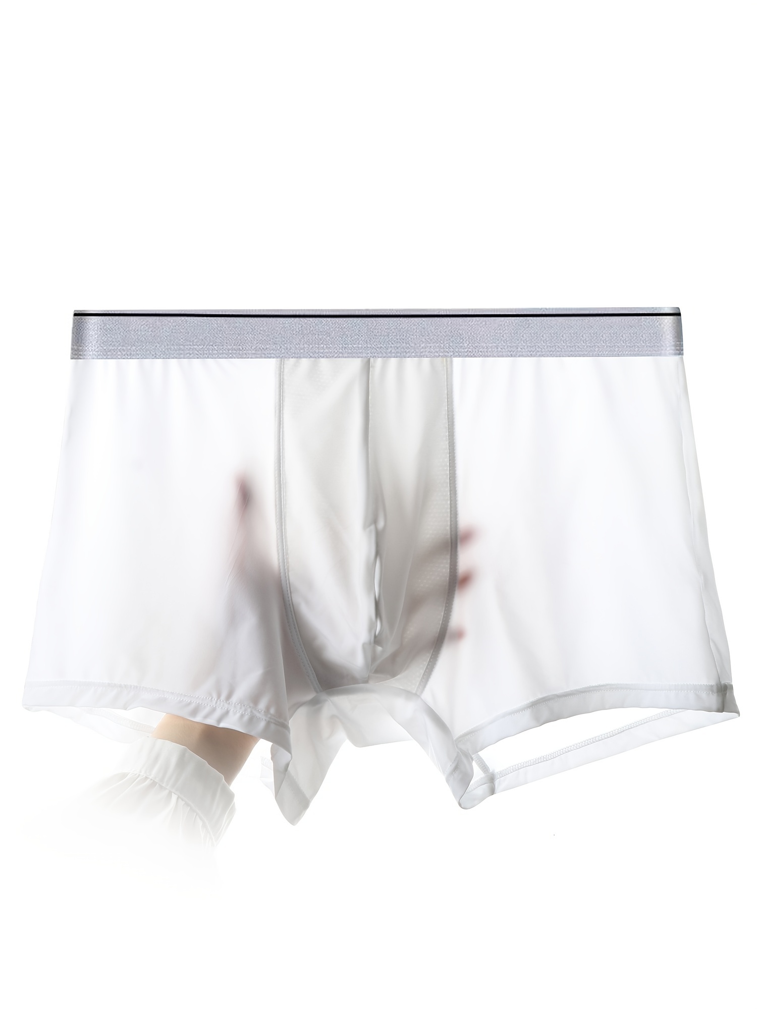 Men's Ultra-thin Ice Silk Sleep Bottoms - Transparent Leggings with U Pouch