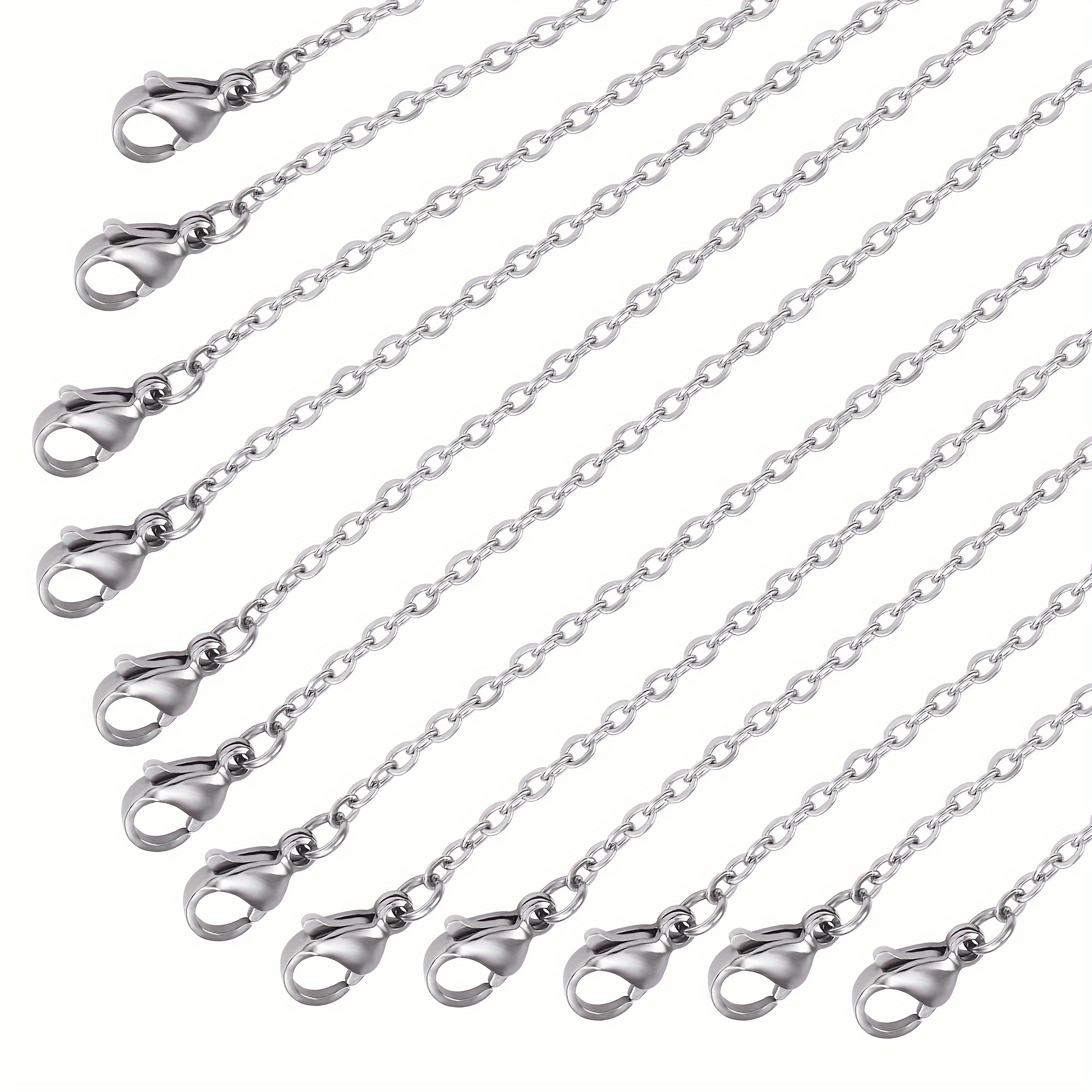 Confezione da 50 catene per collane placcate in argento alla rinfusa, per  realizzare gioielli