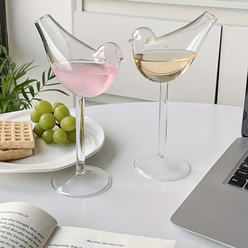 drinking bird shaped glasses wine glass