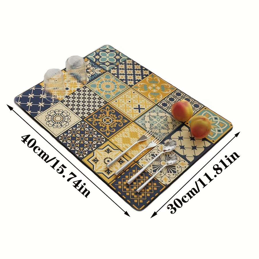 1pc Dish Drying Pad Bathroom Kitchen Drain Mat Diatom Mud Faucet Absorbent Mat
