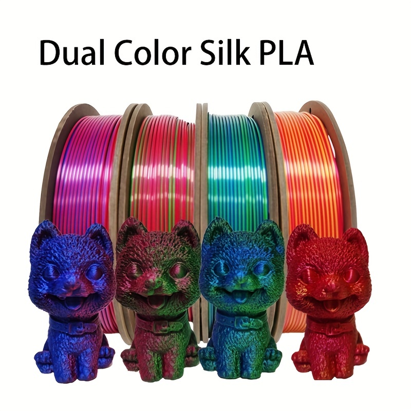 Silk Multi Color 3D Printer Filament Bundle, Shiny Gradient Silk