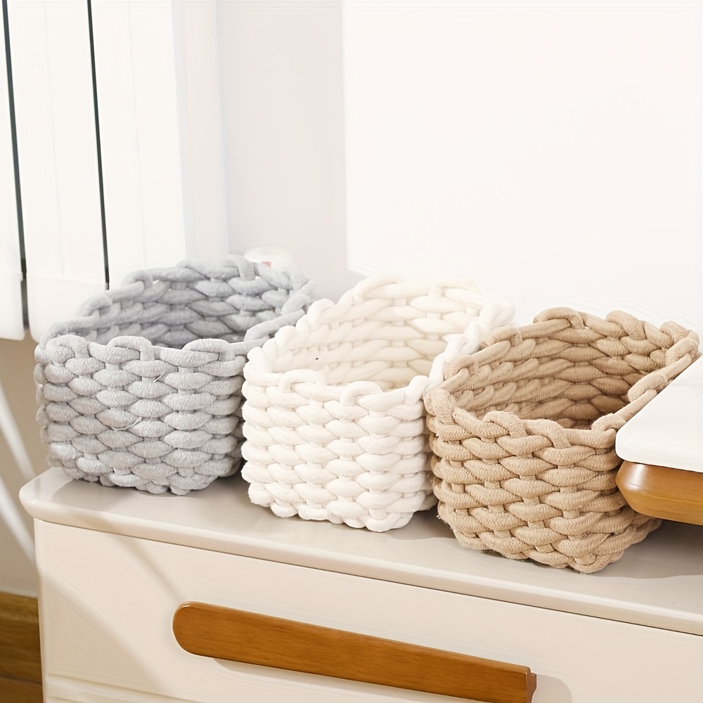 Moyic Cesta de almacenamiento de cuerda de algodón moderno hogar