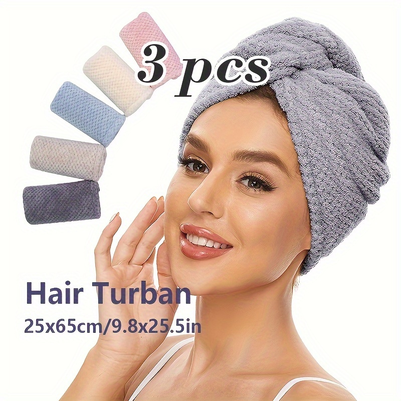  Toallas de secado de pelo para mujer, toalla de pelo para  mujer, gorro de turbante para el cabello, gorro de ducha, turbante de  ducha, cuidado del cabello, toallas de baño de