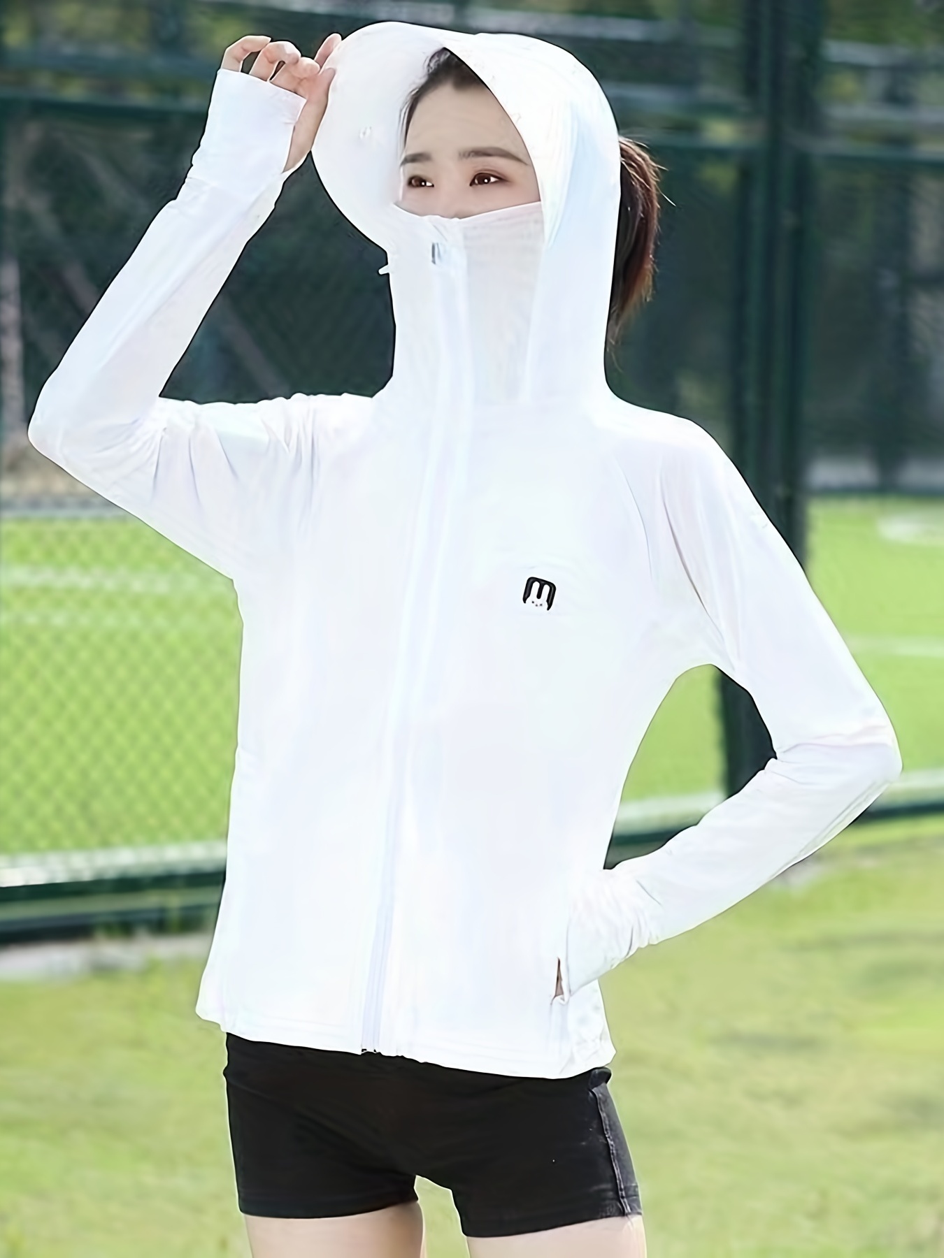 Womens Cute Bunny Rabbit Uv Protection Jacket Long Sleeve Face Cover  Outdoor Shawl Hoodie Shirt - Sports & Outdoors - Temu