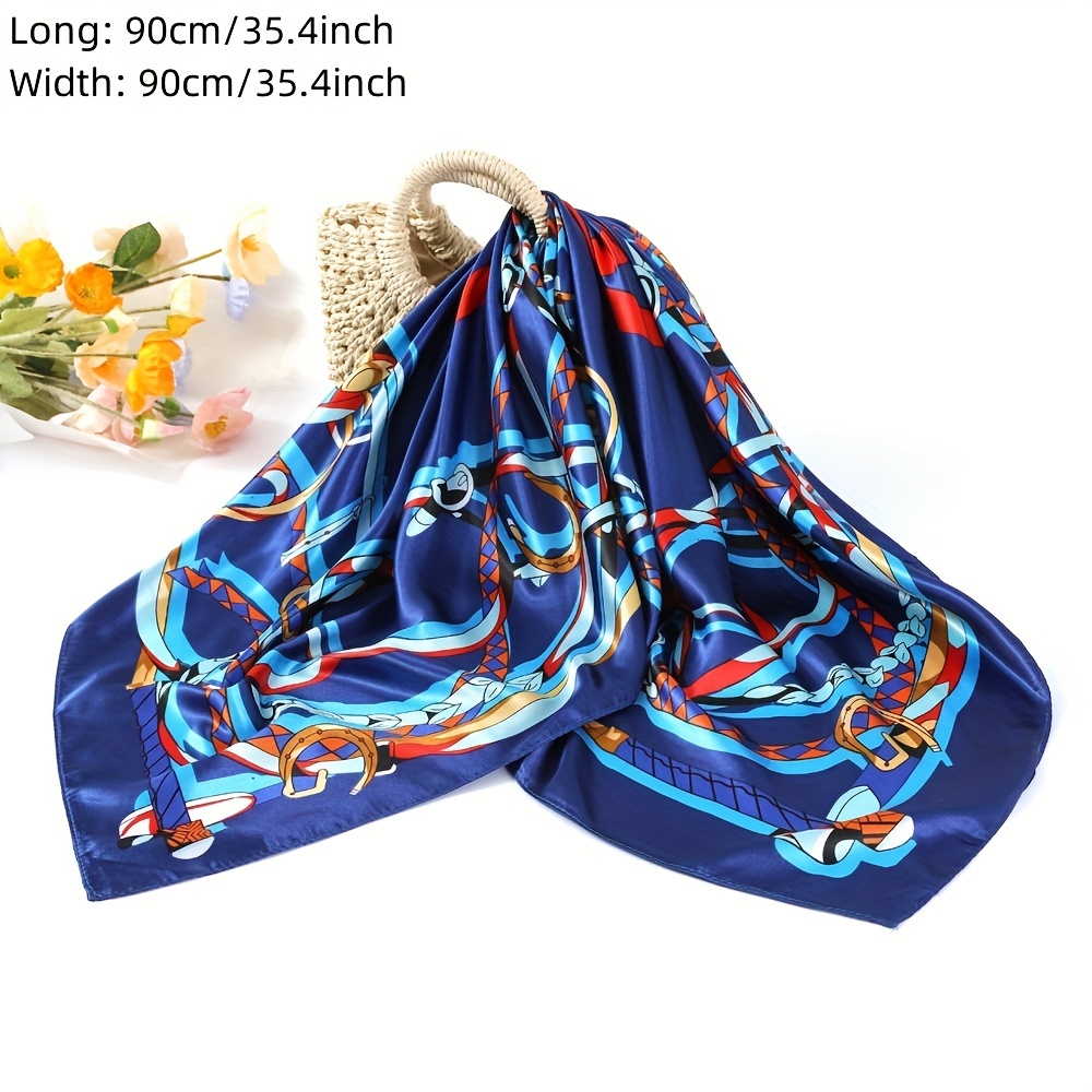 Imitate Twill Silk Scarf Women Fashion Carriage Print Shawl Hijab Bandana  90cm 