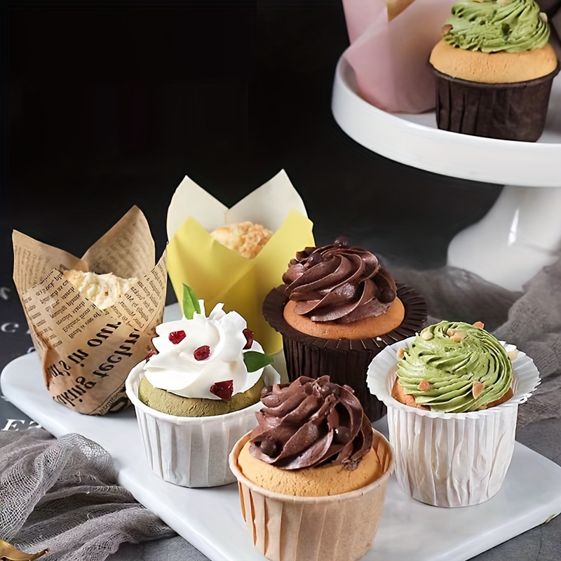 Acheter Gobelets en papier pour cupcakes, emballage de gâteau, moule à  muffins, doublures de Cupcake, tasse de cuisson, 50 pièces