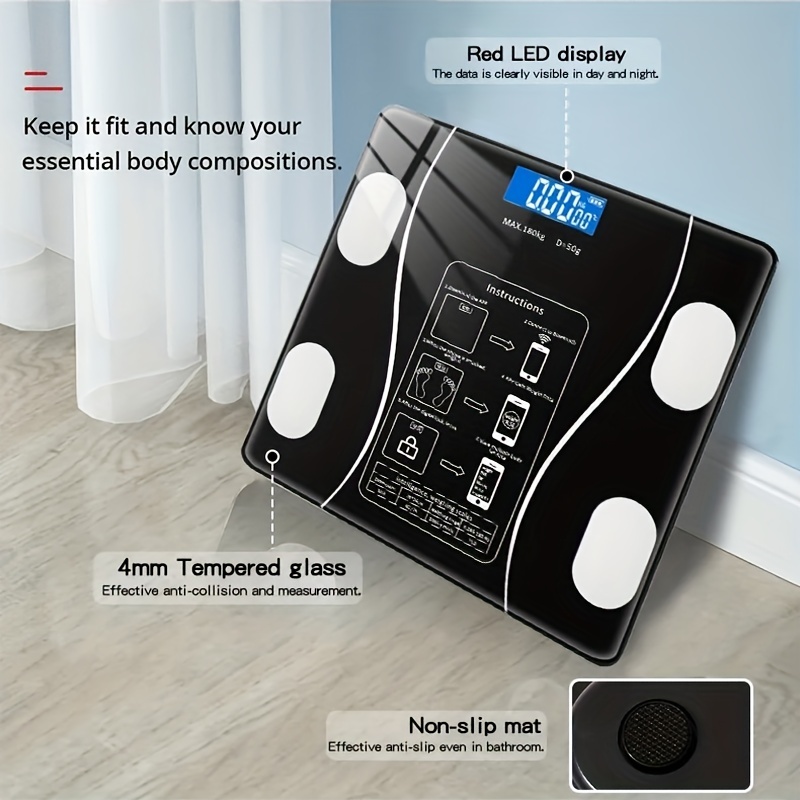 Bluetooth Smart Body Scale Bathroom Scales BMI Body Weight Scale LED Digital  Electronic Weighing Scale Body