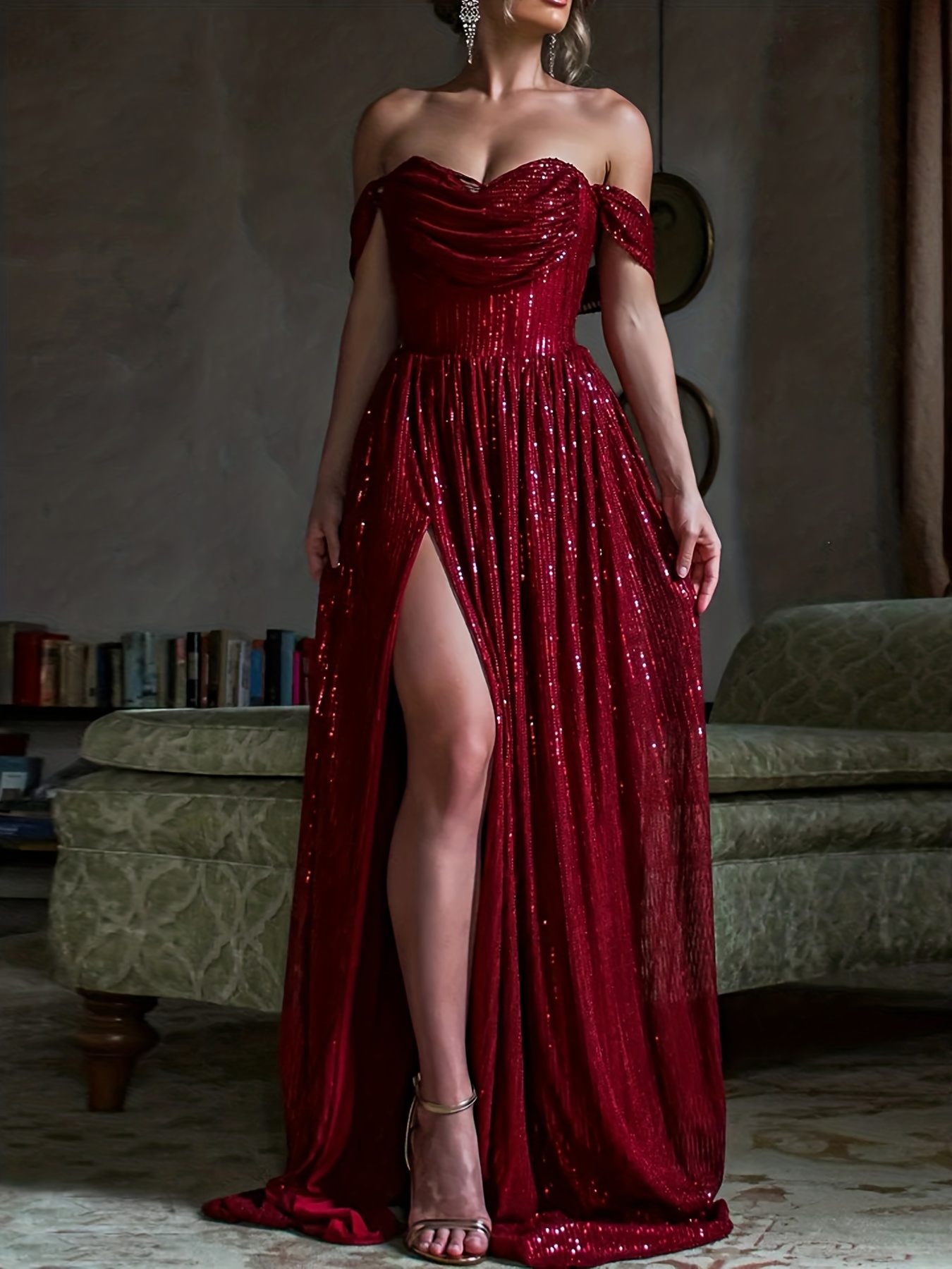 Vestido De Mujer Rojo - Temu