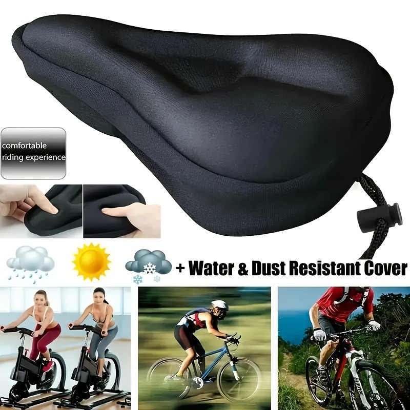  Hvsport Accesorios para bicicleta, cojín de asiento de sillín  de bicicleta de montaña, grueso y cómodo, equipo de ciclismo de silicona,  accesorios de bicicleta adecuados para bicicleta de montaña, : Deportes