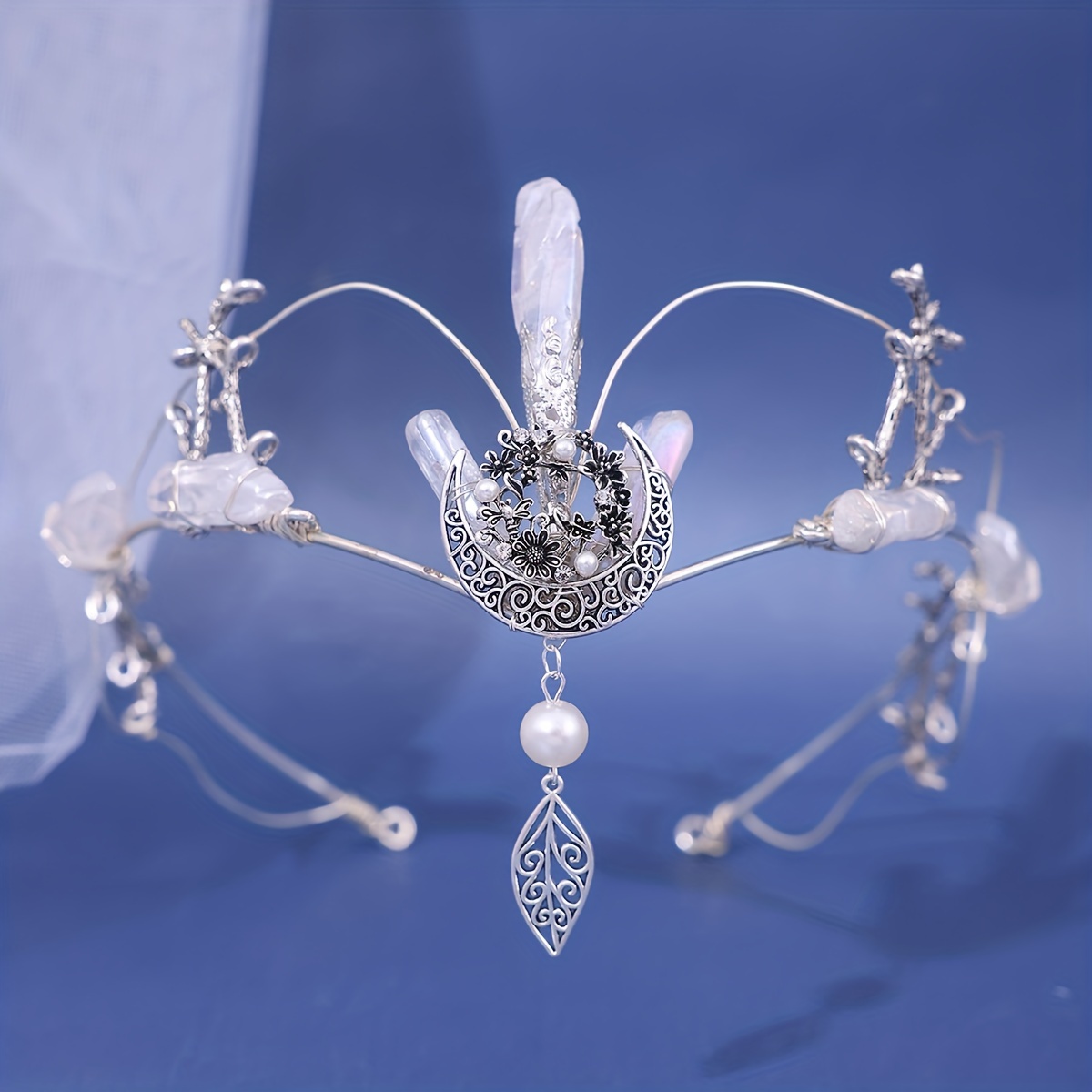 Couronne De Fée/viking En Métal Avec Cristaux - Accessoire Cosplay, Renaissance, Mariage, Fête à Thème