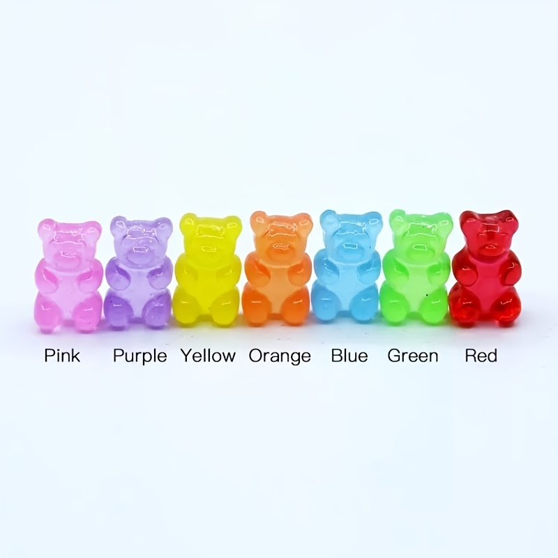 10 Pcs Kawaii Gummy Bear Nail Charms Flatback Resin DIY Crafts For Nail Art  Charms Decoration