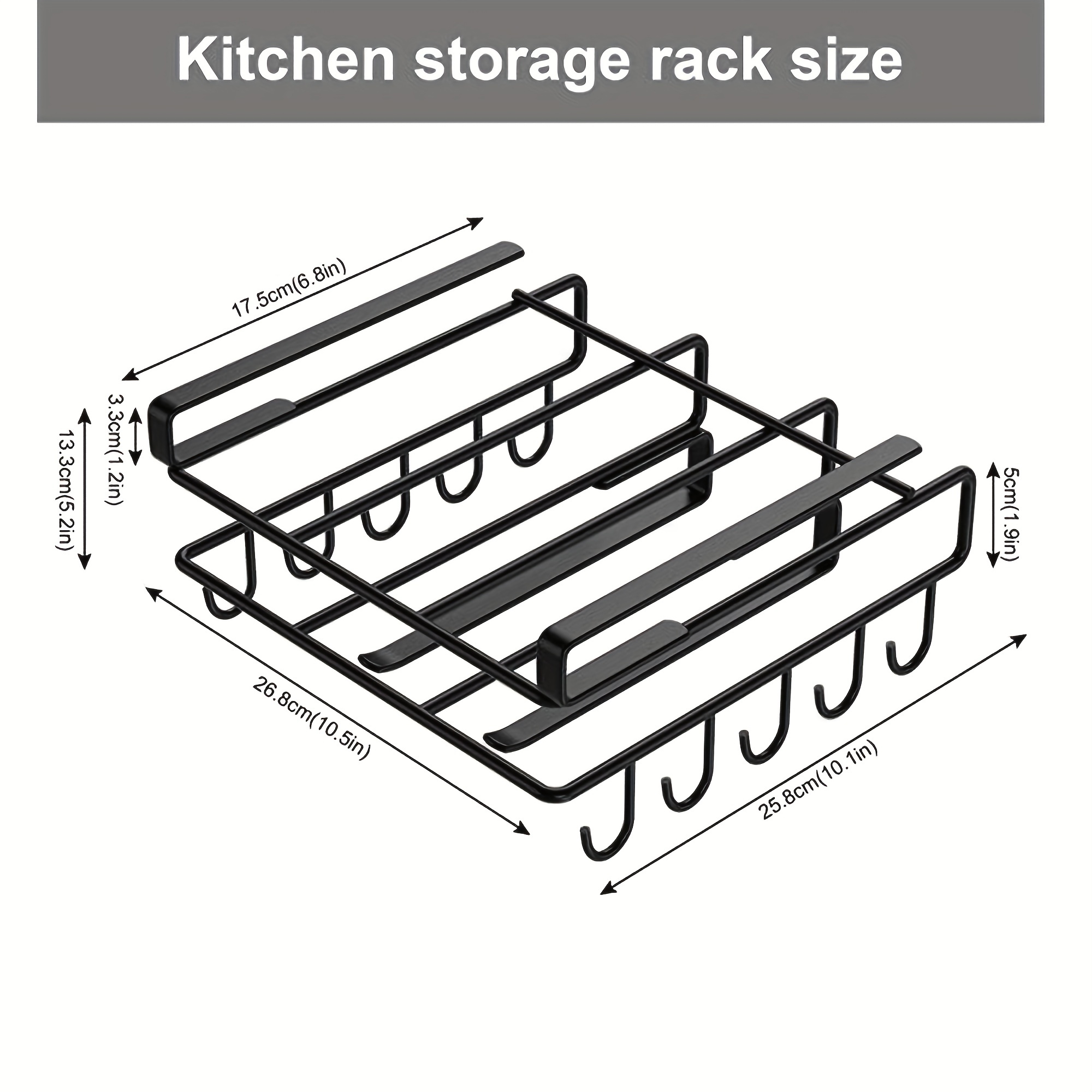 Stainless Steel Utensil Rack with Hooks for Cookware Storage