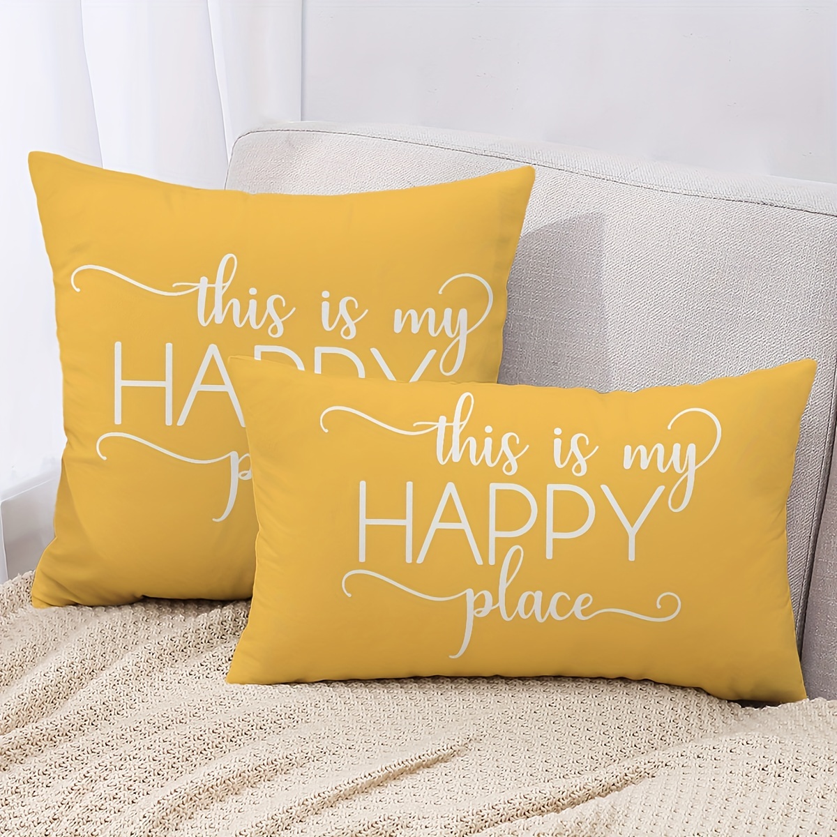 

1pc, Alphabet Text Throw Pillowcase, Double Sided Printing, Cushion Cover Pillowcase, Sofa Home Bed Decoration, Without Pillow Insert