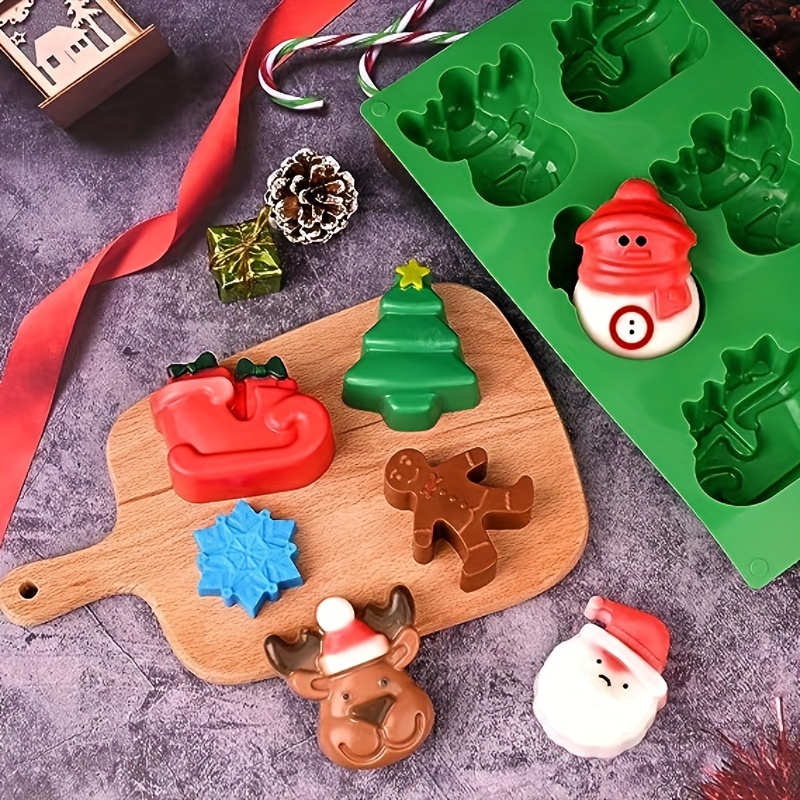 Christmas Silicone Mold, Christmas Tree And Christmas Hat Candy Chocolate  Mold, Handmade Soap Pudding Jelly Ice Cube Tray Cake Cupcake Decoration -  Temu Mexico