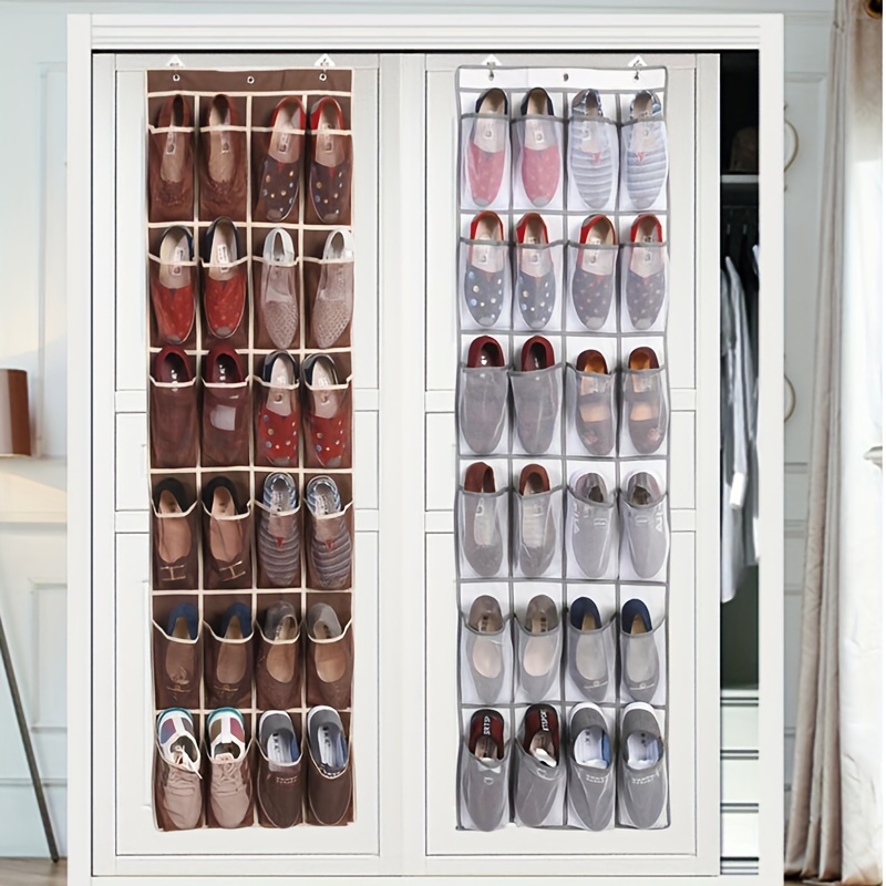 Organizador de zapatos para colgar sobre la puerta, organizador de zapatos  colgante para armario, organizador de zapatos colgante con 24 bolsillos de