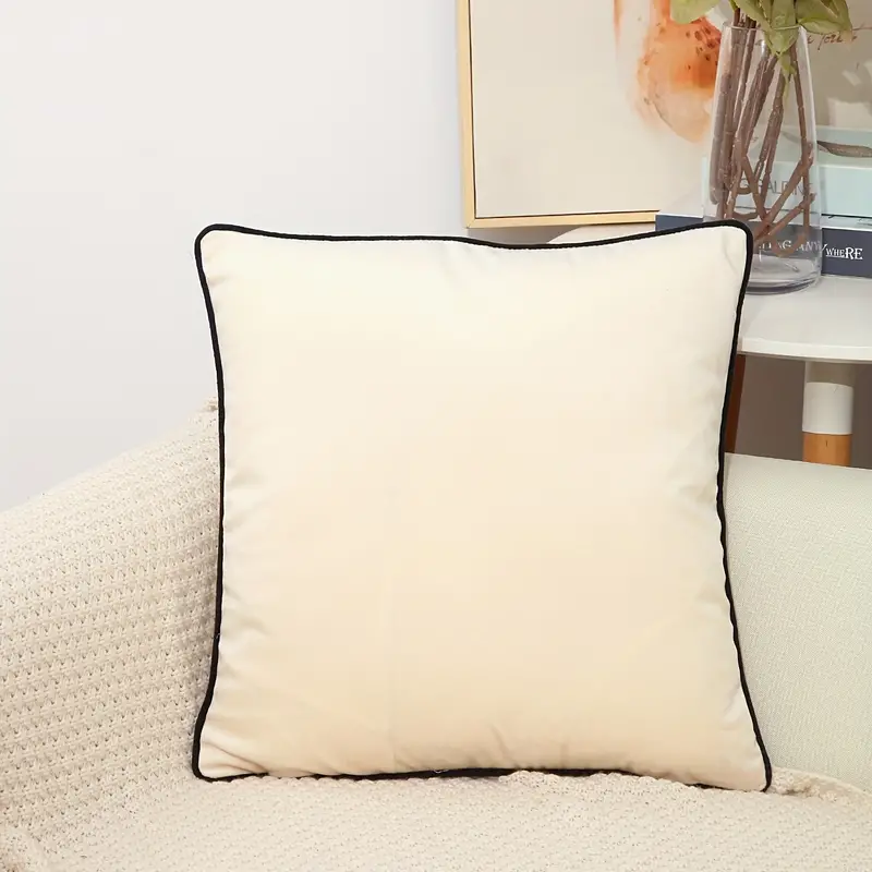 Dutch Velvet Piping Simple Craft Throw Pillow Cover Home - Temu