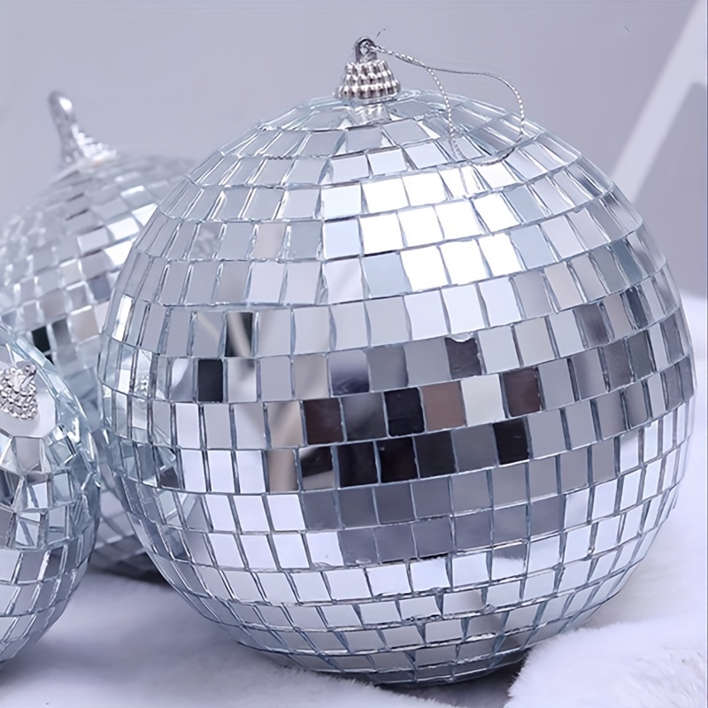 12 Mirror Disco Ball - Large Fun Silver Hanging Party Mirror Decor Ball -  Big Hanging Ball Decor for Stage Bar Home Party Wedding Christmas Holiday