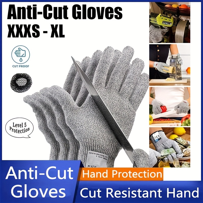 1 Pair Of Durable HPPE Polyethylene Cut Resistant Gloves - Protect Your  Hands From Kitchen Cuts, Heat, And Stabbing - Level 5 Cut Resistance!