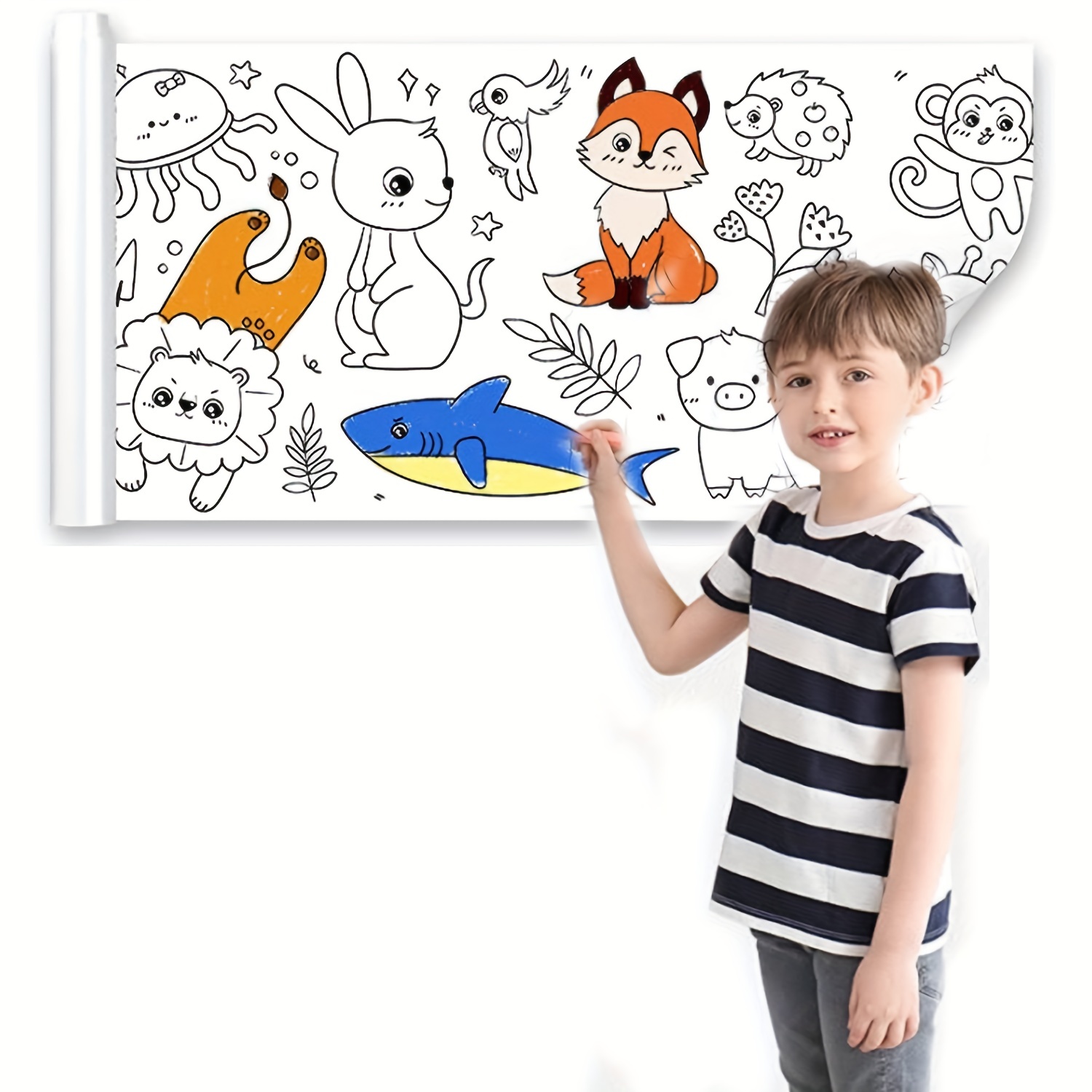 Rolo de desenho infantil, 30 cm x 30 cm grande rolo de papel de colorir  para crianças, rolo de papel de desenho faça você mesmo pintura desenho  colorido papel de enchimento recolar