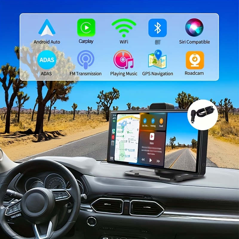 9,3-Zoll-Rückfahrkamera, Kabellos, Carplay, Tragbares Autoradio, Android,  Auto-Spiegelverbindung, Plug-and-Play, FM, Mehrsprachige Version