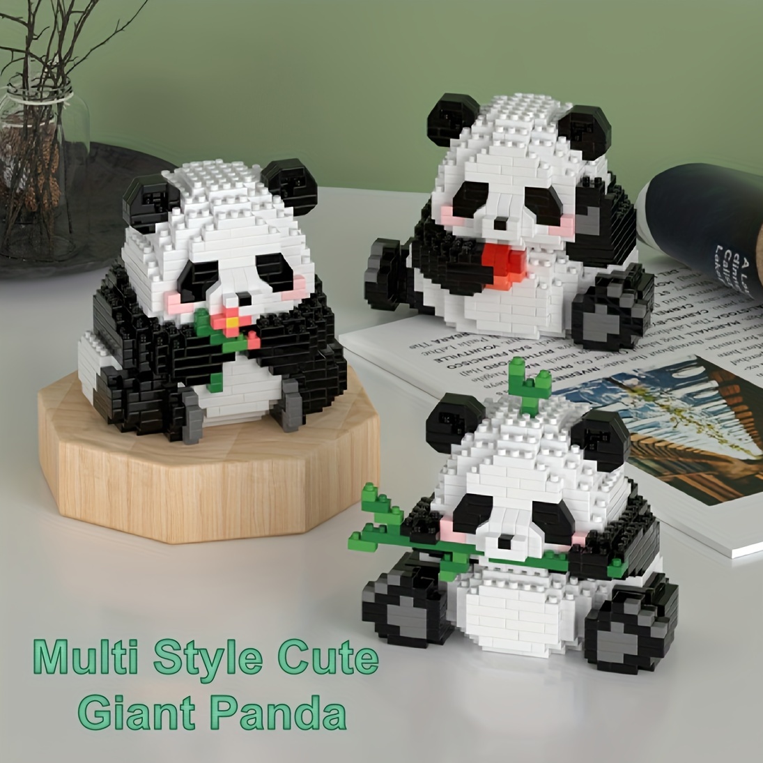 Cute Panda Building Blocks: Creative Series Assembled - Temu Czech Republic