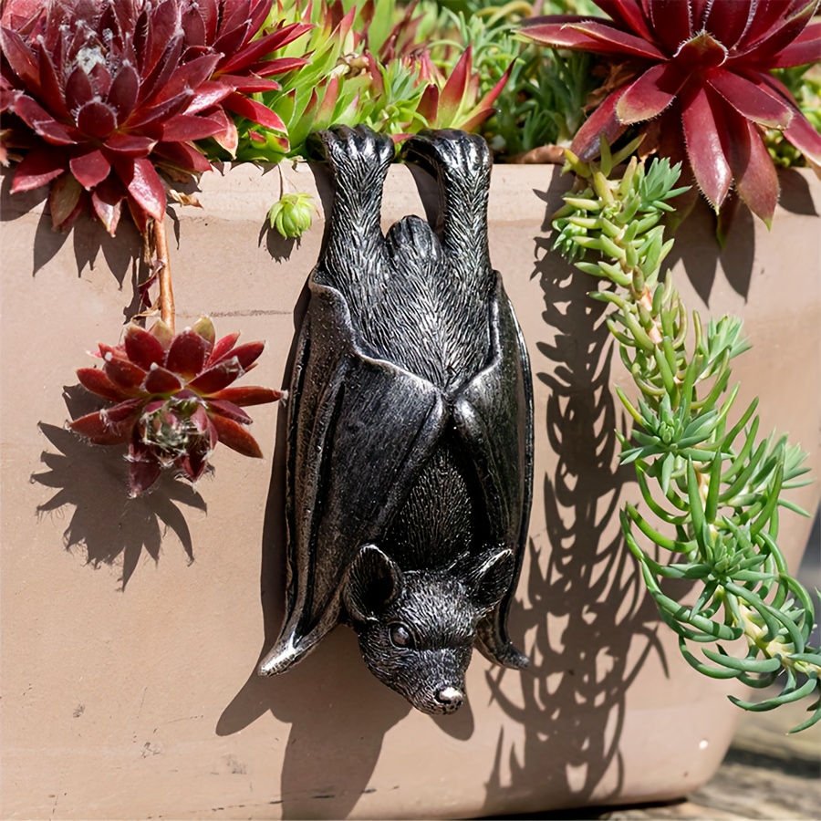 

1pc, Outdoor Animal Bat Sculpture Decoration Courtyard Garden Flowerpot Decoration Pendant, Garden Decor, Yard Decoration