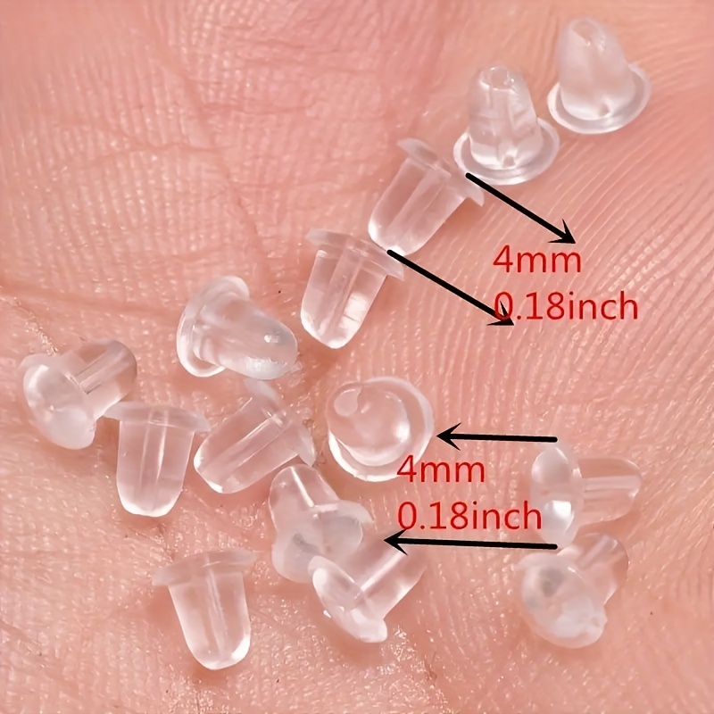 Transparent Plastic Ear Clog Ear Stud Earring Pin Backs Ear Plug For Diy  Safety Earrings Making Accessories Earring Pin Backs Replacement - Temu