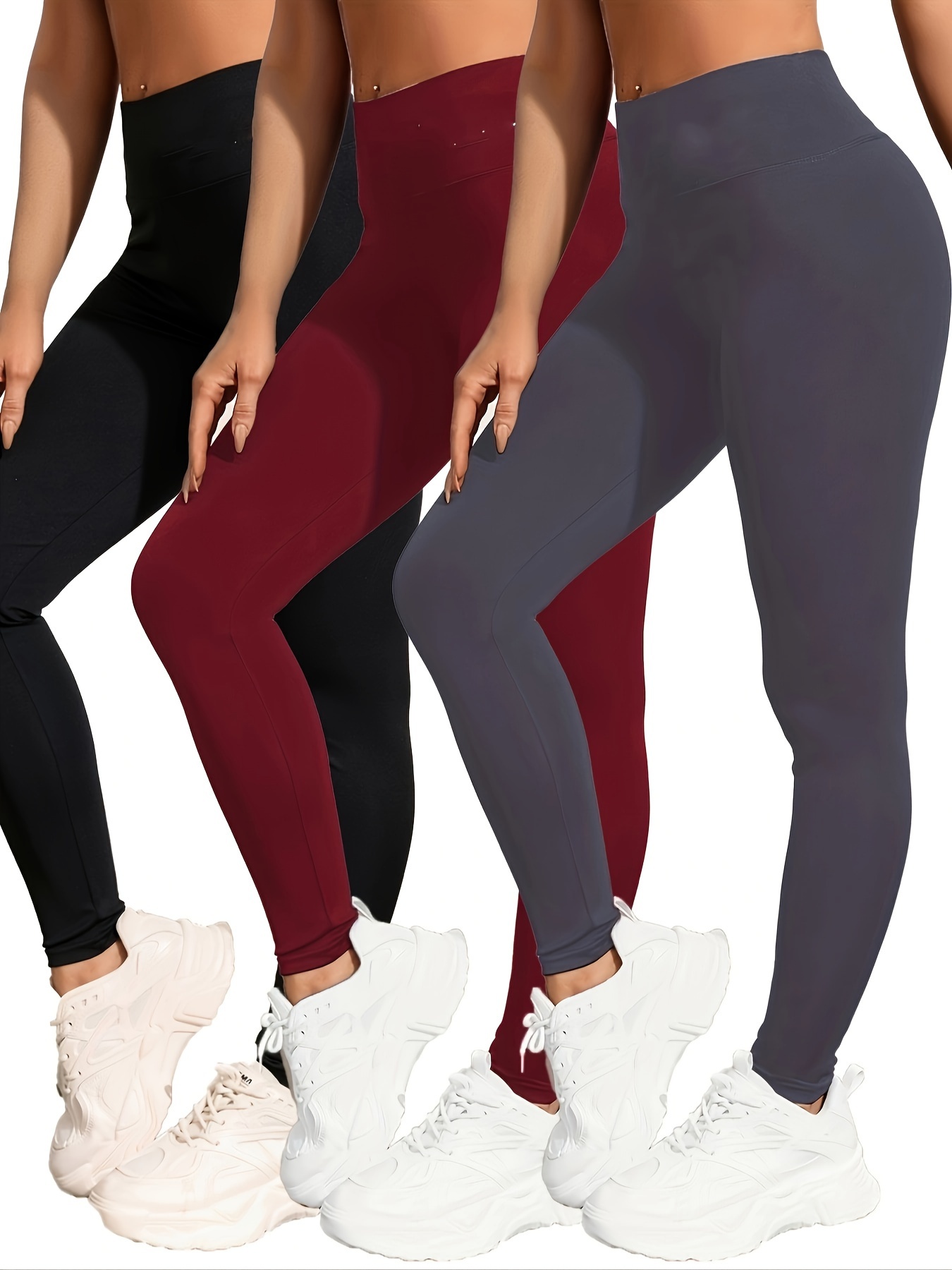 Solid Color Quick Drying High Waist Sports Leggings Pocket - Temu