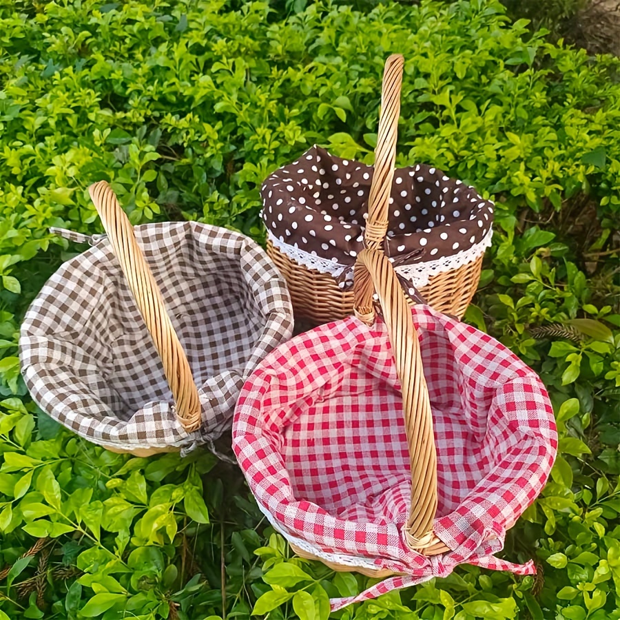 Vintage Small Basket Home Use Natural Handmade Bamboo Woven - Temu