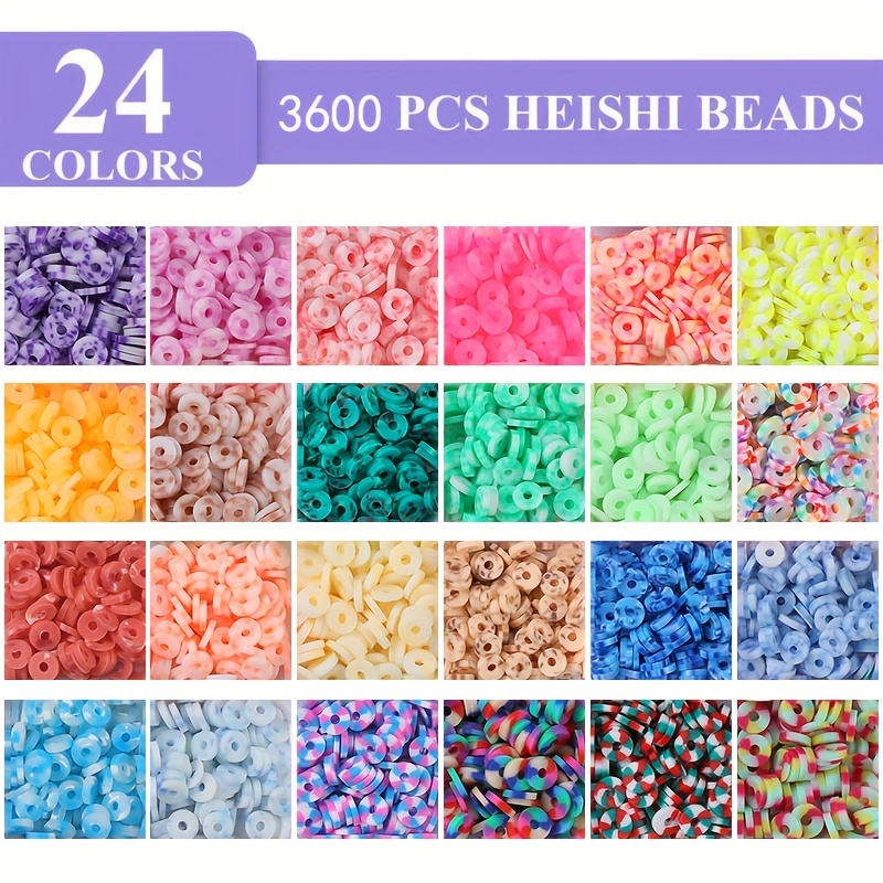 3600 pcs Light Pink Clay Beads for Bracelets Making, 10 Strands  Flat Round Polymer Clay Beads 6mm Spacer Heishi Beads for Jewelry Making  Earring Necklace