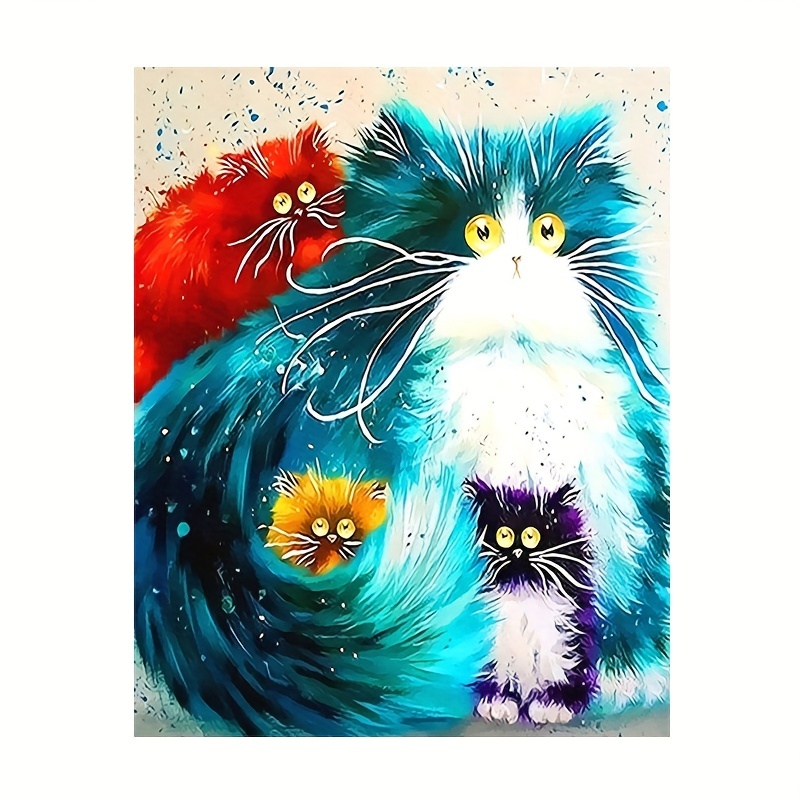 

Cat Diamond Painting Kit 5d Diamond Art Set, Painting With Diamond Gems Arts And Crafts For Home Wall Decor