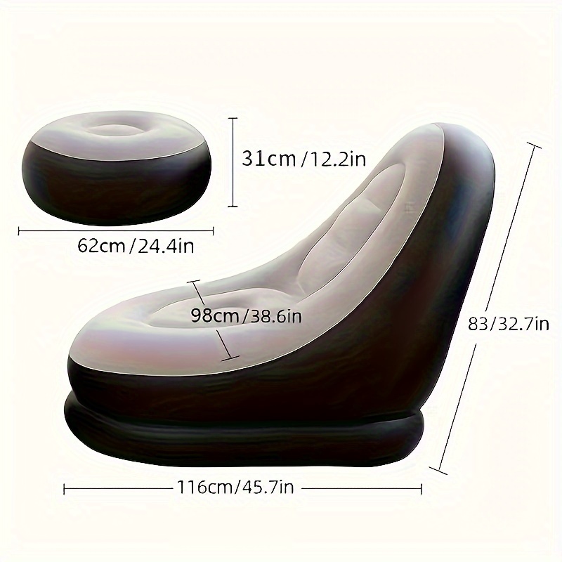 Inflatable Leisure Sofa Chair and Footstool Set for Camping and Travel