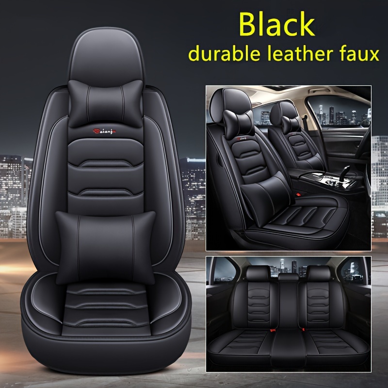 otoez 5 Seats Leather Car Seat Covers Faux Leatherette Automotive Seat  Covers Full Set Universal Fit for Most Sedan SUV Truck Waterproof Vehicle