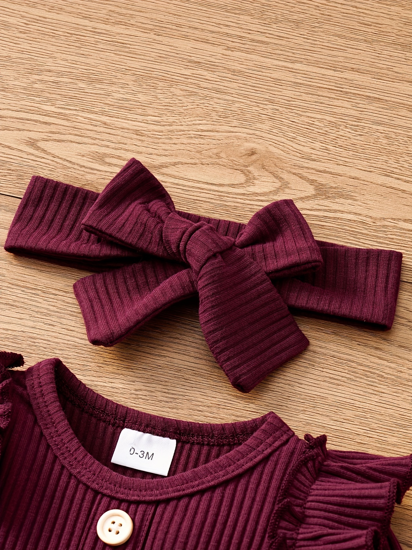 3pcs Baby Girls Bowknot Onesie & Pants & Headband Set