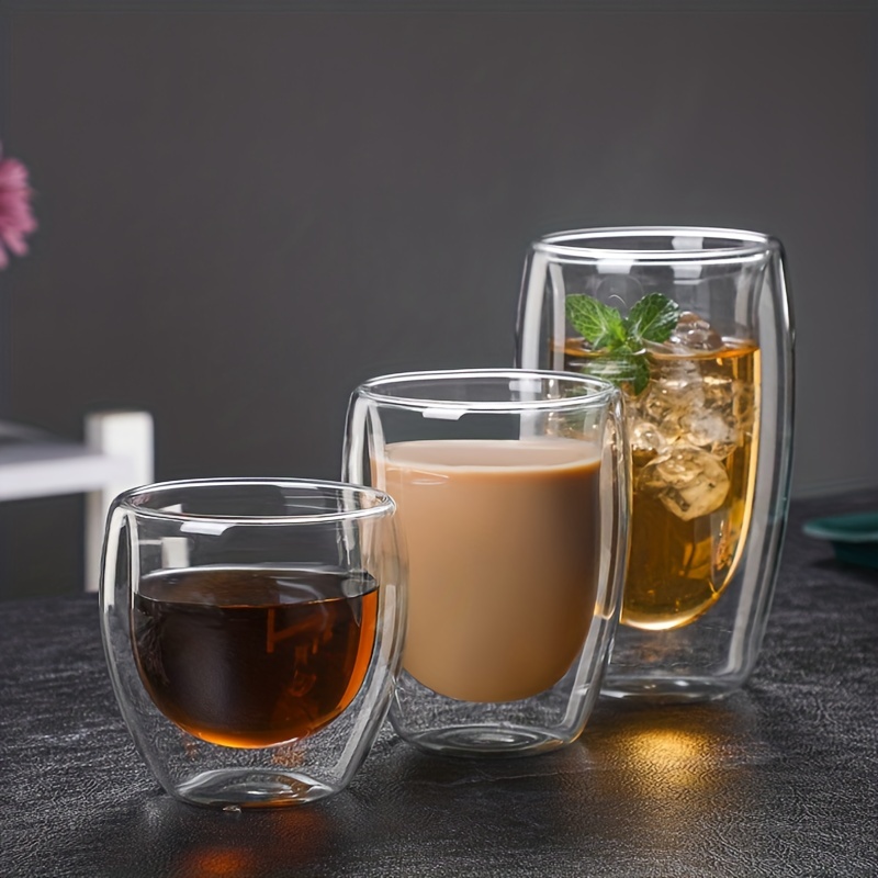 Coffee Glass Set Coffee Glass With Lid Transparent Glass - Temu