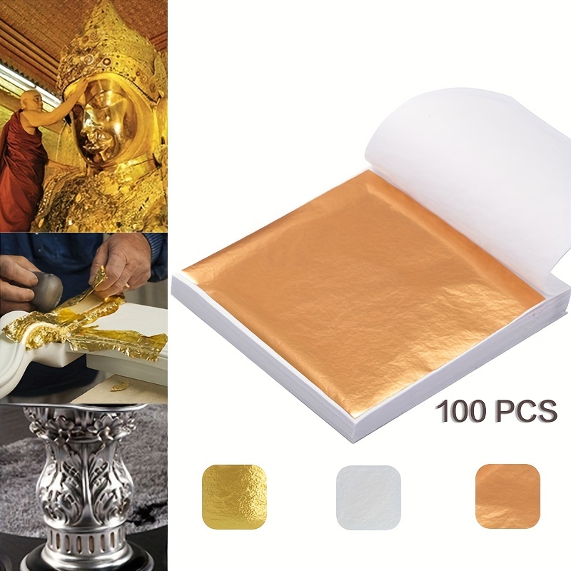 300 Hojas Pan de Oro Hojas de Imitación de Oro Papel de Oro Manualidades Pan  de Plata para Proyectos de Arte Decoración Artesanal DIY Crafting  Decoration de Uñas (9*9cm) : : Hogar