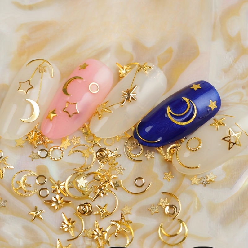 3D Dangle Nail Art Charms Alloy Moon Star Constellation Mixed