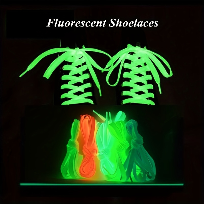 1pair luminous shoelaces mens womens sneakers shoelaces glow in the dark fluorescent shoelaces for party dance dress up details 0