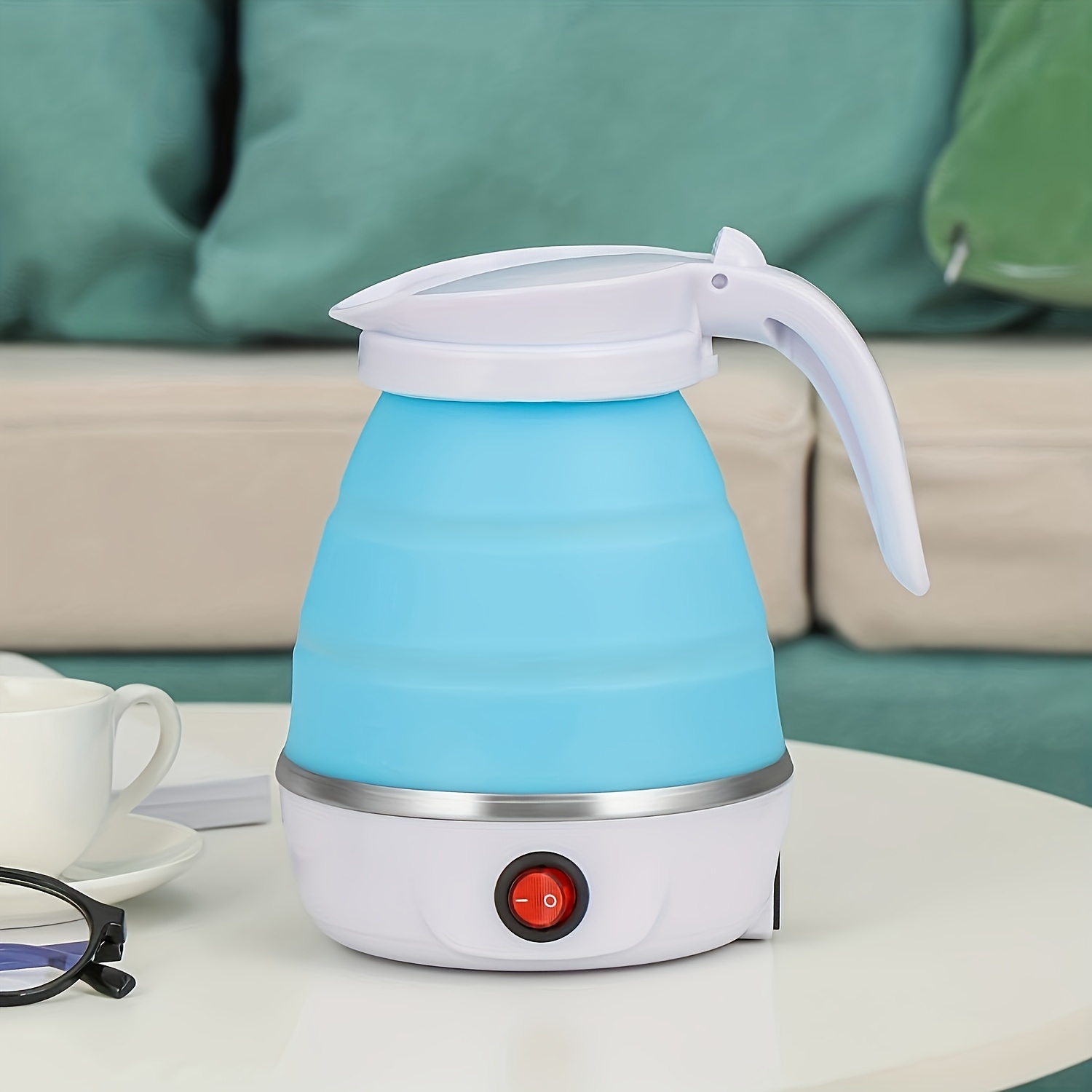 Travel Foldable & Collapsible Baby Grade Silicone Electric Kettle US Plug)  600ml 