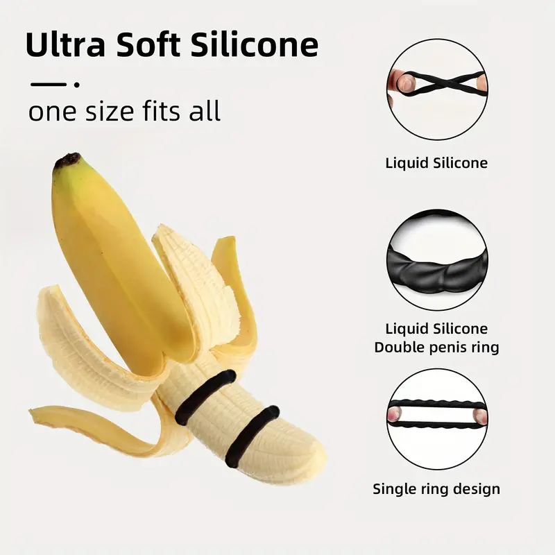 Juego de anillos de silicona para el pene con 7 tamaños diferentes para  mejorar la erección, juguete sexual para hombres más fuertes de larga