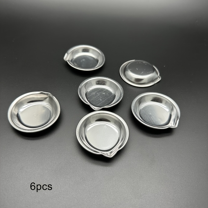 Image of 6pcs Model Painting Tool Paint Palette Mixing Blending Metal Stainless Steel Palette