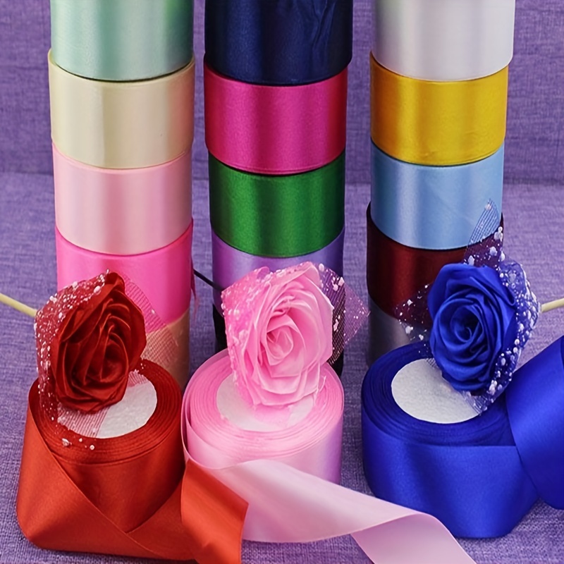 

1pc Ribbon Rose Material Handmade Ribbon Decorative Bouquet Ribbon Ribbon Gift Packaging Wedding Diy Length 900inch/width 1.57inch