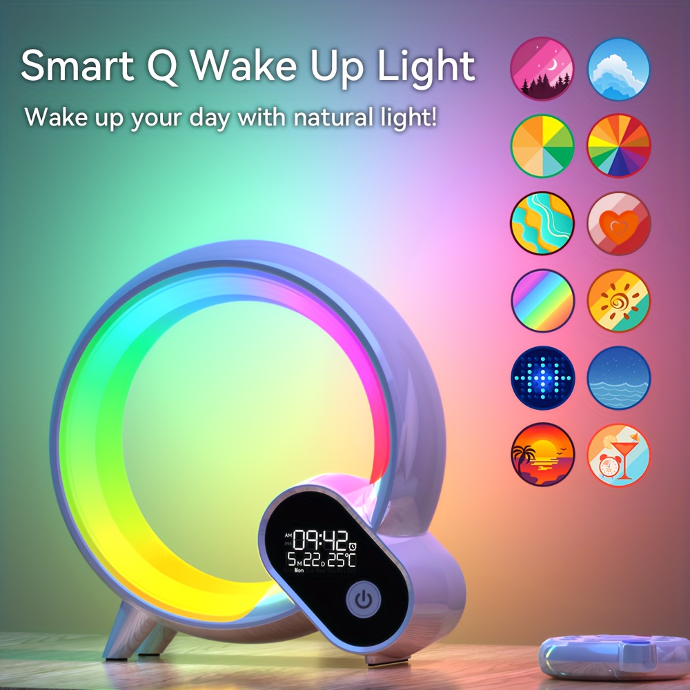 Réveil pour enfants 3 couleurs Night Lights Jour / Nuit Rechargeable, LED  Réveil numérique avec Cu