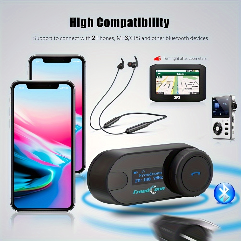 Intercomunicador Moto Stereo Tcom Impermeable Bluetooth Fm