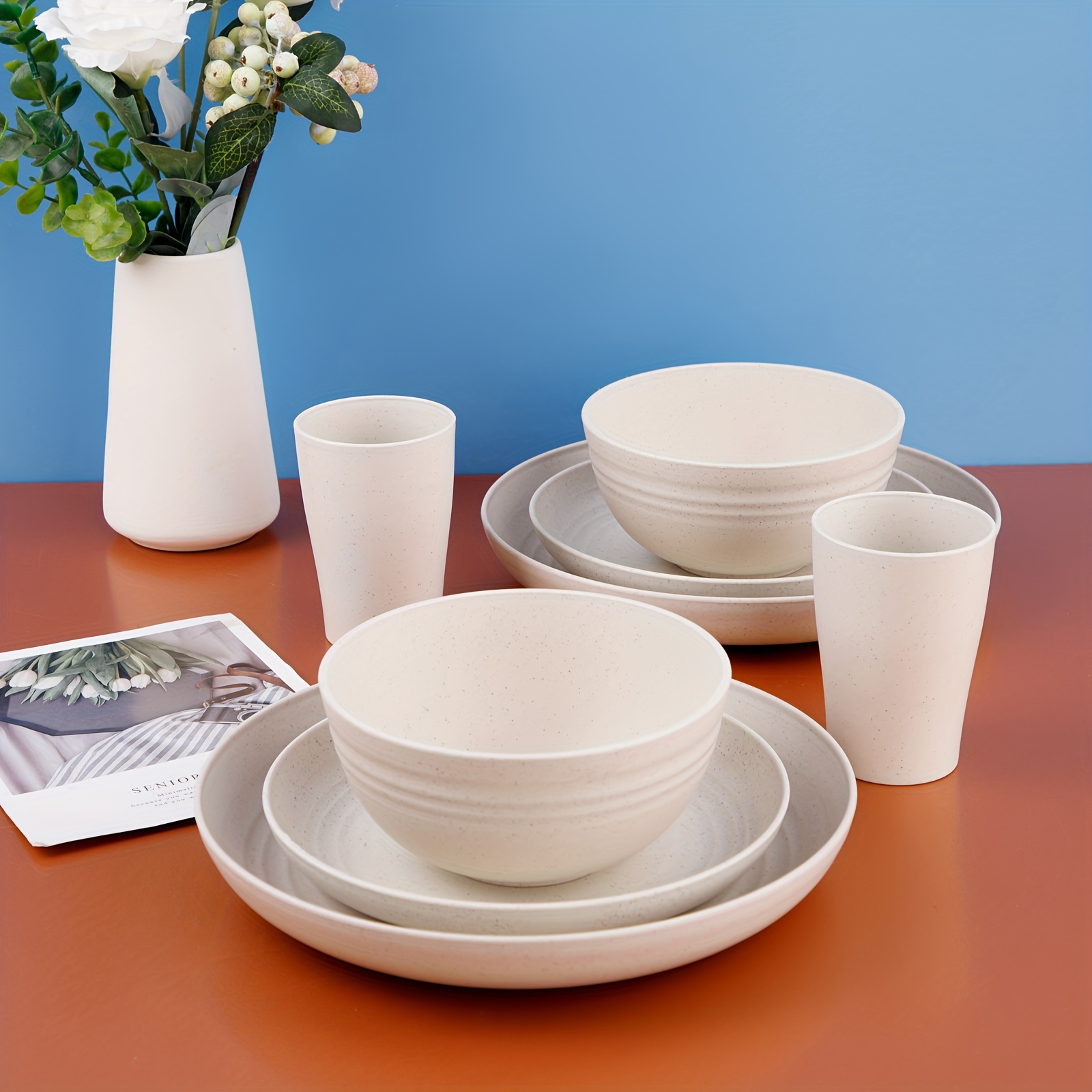 Reusable Dinnerware Include Dinner Plates Dessert - Temu