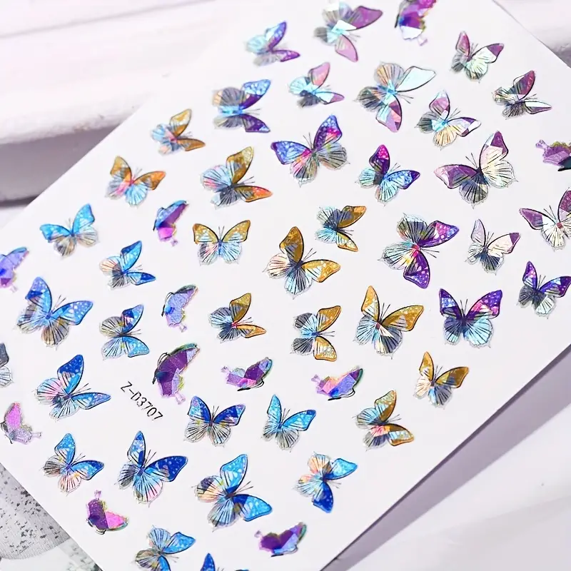 3d Self adhesive Butterfly Nail Art Stickers Add Colorful - Temu