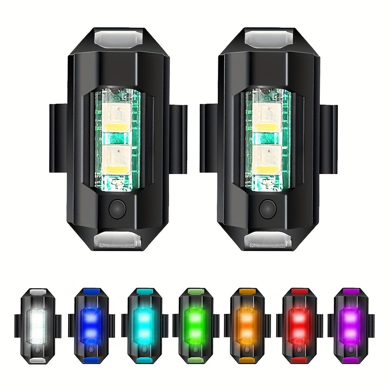 8 Stück LED-Antikollisionslichter, 7 Farben, Mini-Akku-Blitzlicht, LED- Antikollisionslichter, kein Controller, hochhelles, wiederaufladbares  kabelloses USB-Blinklicht for Auto-Fahrrad-Drohnen / 1039 ( : :  Kosmetik