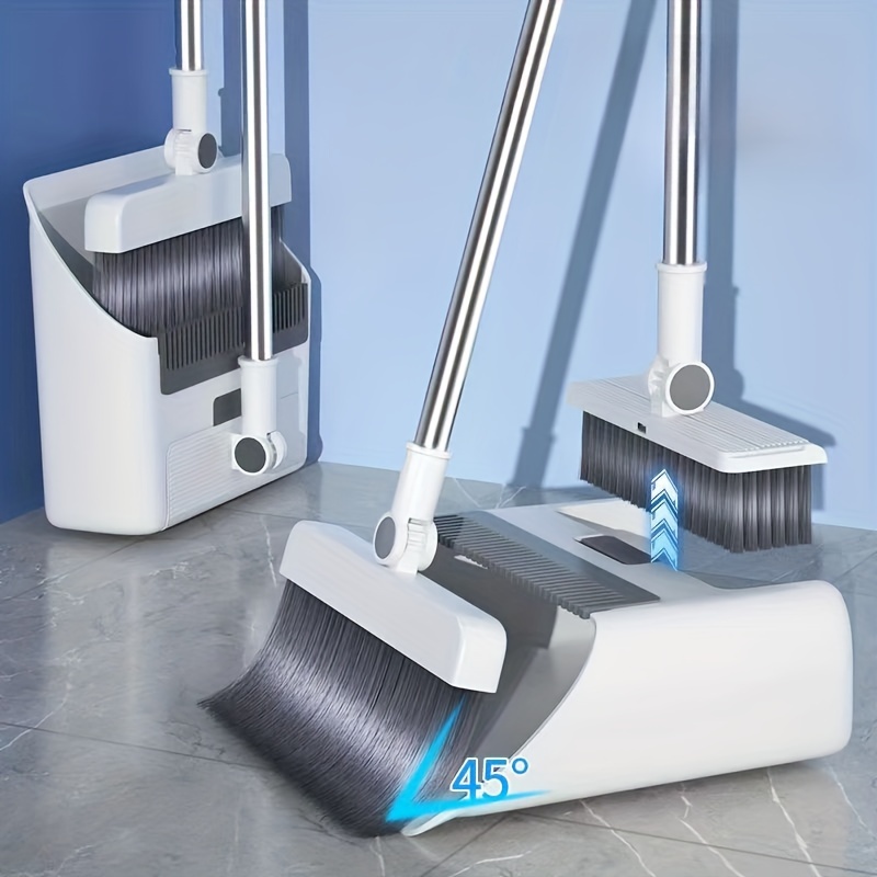1set three in one or four in one new foldable standable sweeping handle dustpan set with floor brush does not stick to hair details 2