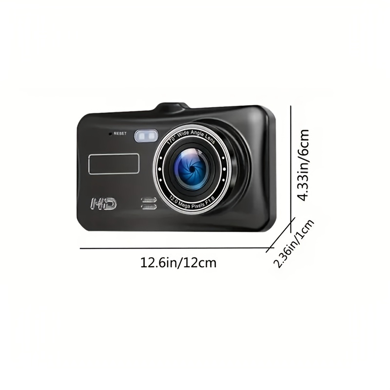 PZ-V12, Dual Lens Dashcam Auto Vorne und Hinten Autokamera mit 4 Zoll  Touchscreen Full HD 1080P, 170 ° Weitwinkel, Nachtsicht, G-Sensor, WDR,  Loop-Aufnahm, Parküberwachung und Bewegungserkennung
